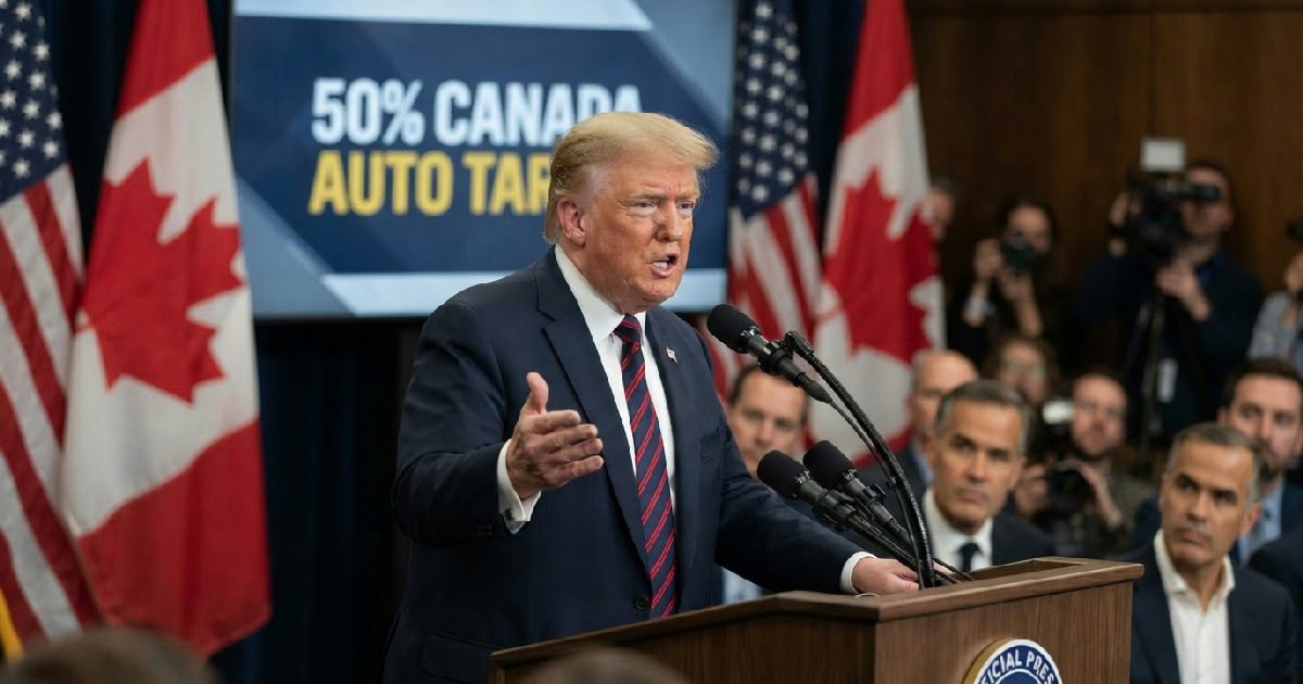 Trump Announces 50% Canada Auto Tariffs as Trade War Intensifies