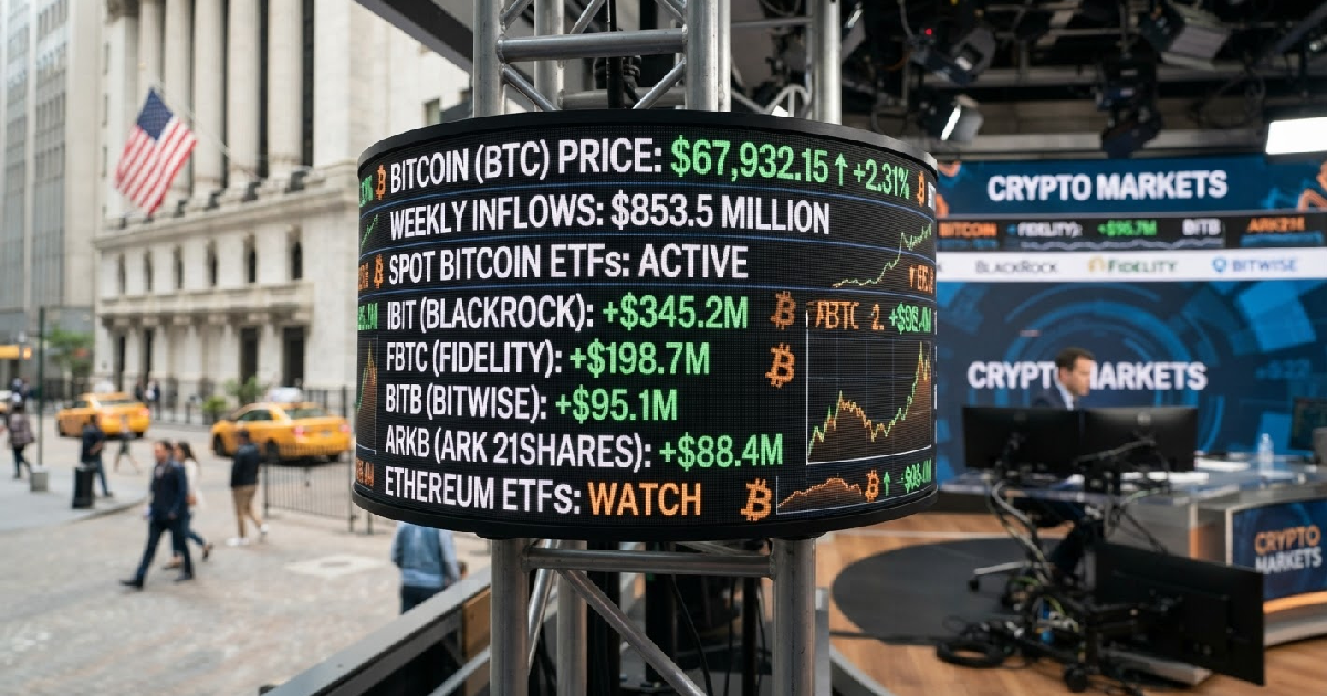 US Bitcoin ETFs pull in $853.5 million over five-day buying spree