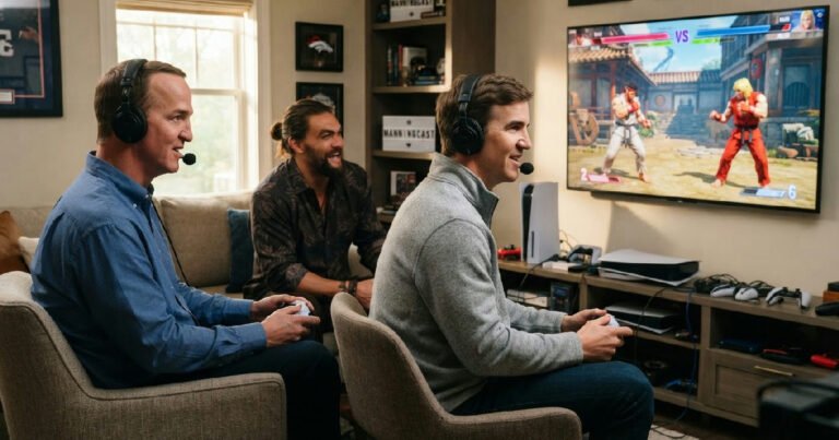 Peyton and Eli Manning settle rivalry in 'Street Fighter