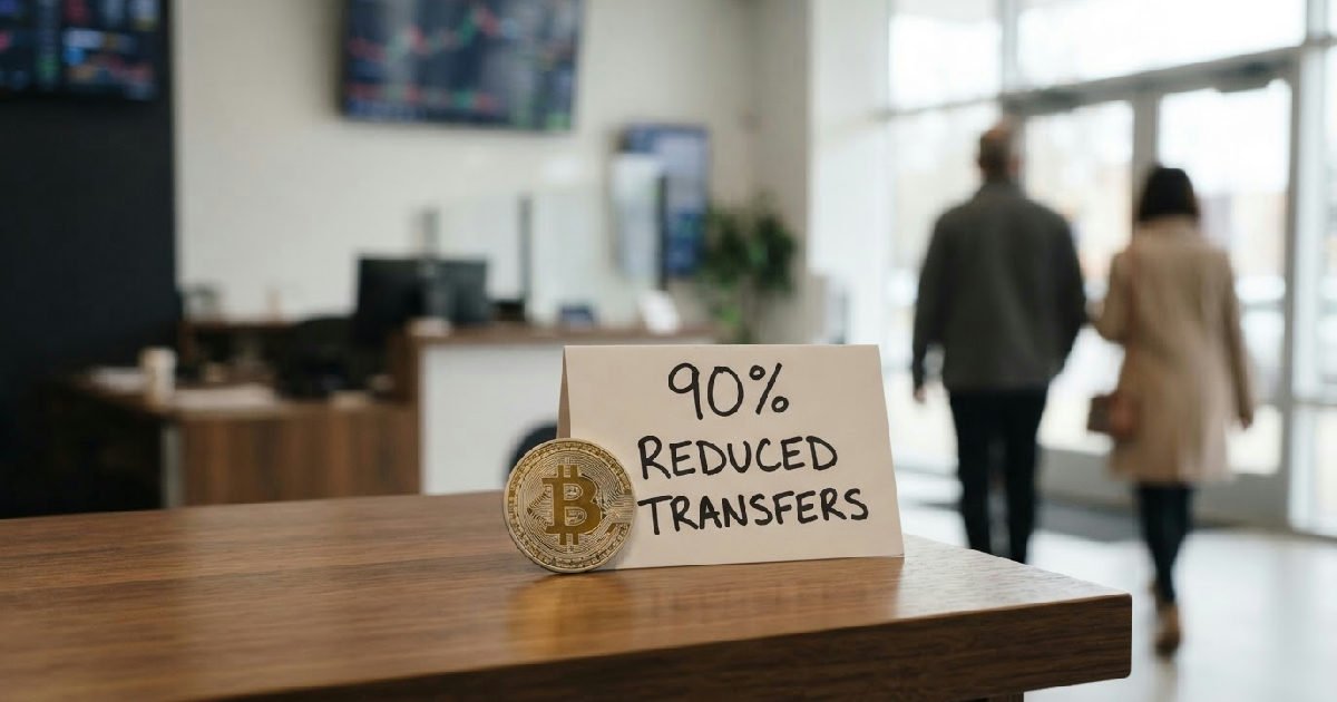 bitcoin holders slash bitcoin exchange transfers by 90 percent