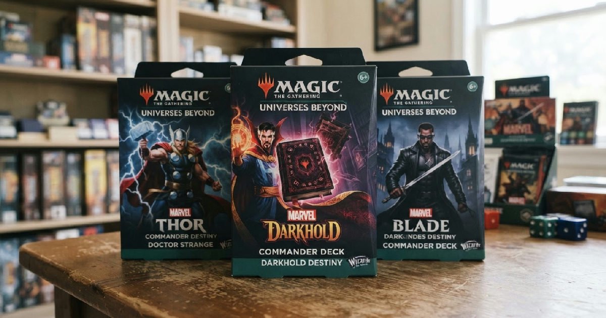 Magic Gathering Marvel darkhold: The Gathering Marvel Darkhold Destiny Commander Decks release April 9 2027