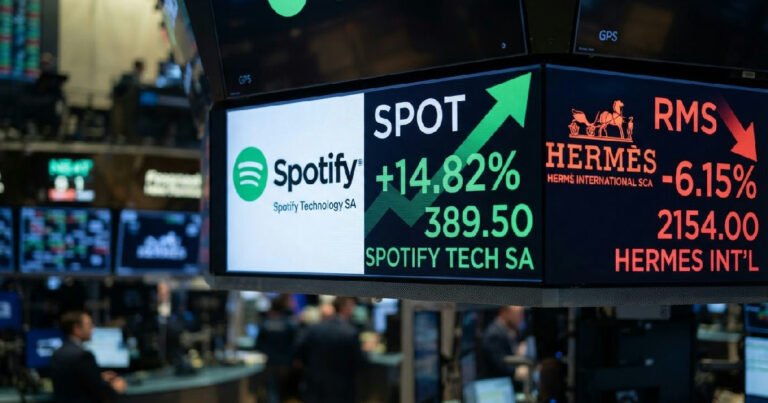 Spotify stock surges as Hermès International SCA shares plunge